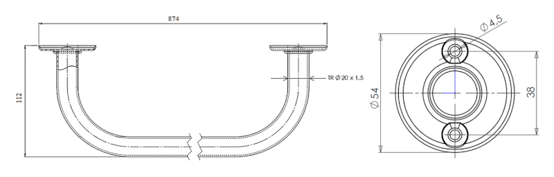 WHITE LINE držák ručníků 800mm, bílá 8013