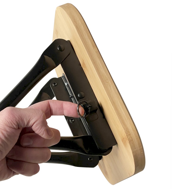 KENTA koupelnová stolička,  27x27cm, černá/bambus CO77