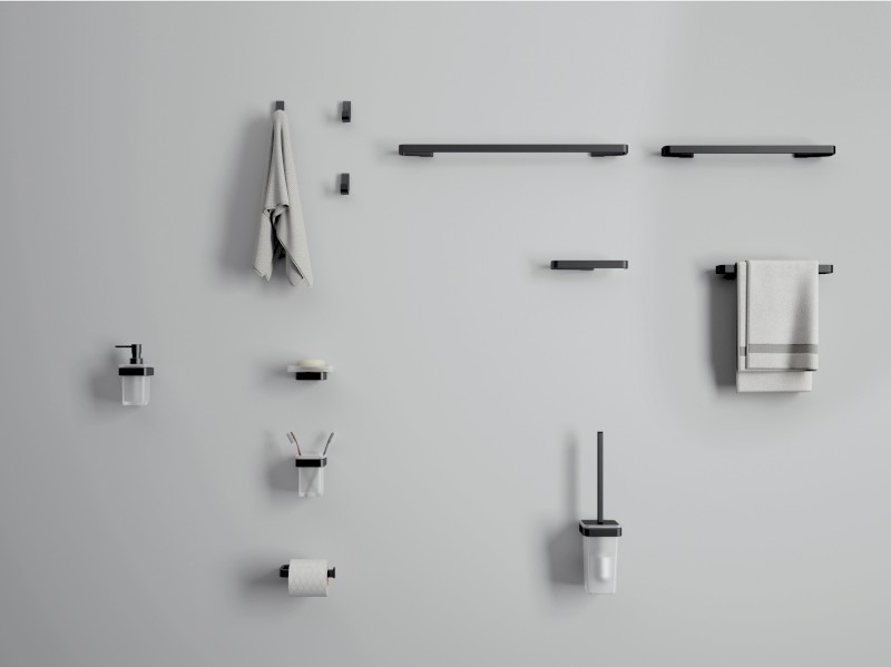 SAMOA sklenka, mléčné sklo, černá mat A81014