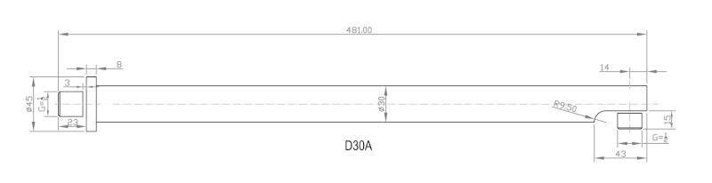 Sprchové ramínko kulaté nízké, 450mm, chrom D30A