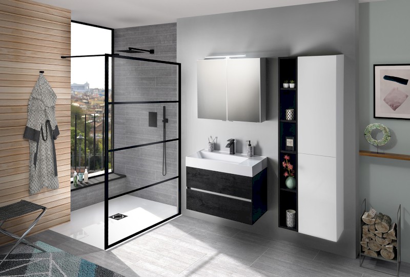 ODETTA umyvadlová skříňka 82x50x43,5cm, dub stříbrný DT085-1111