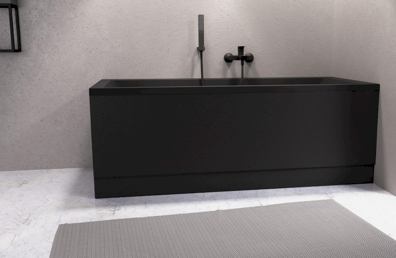 PLAIN panel čelní 160x59cm, černá mat, pravý 72768.21