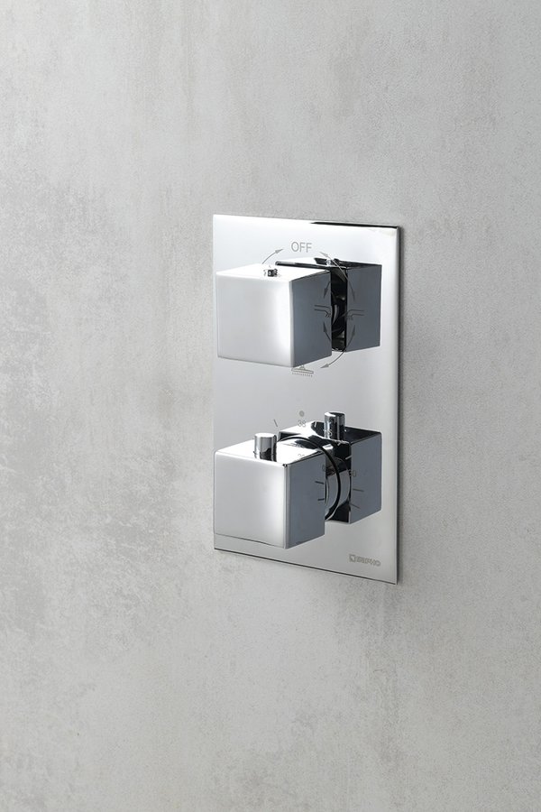 Podomítková sprchová termostatická baterie, box, 3 výstupy, chrom 1102-63