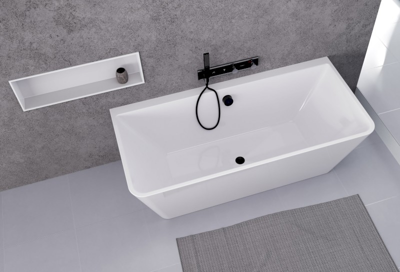 LIBERTA D nástěnná stojící vana 170x78x60cm, bílá 20392