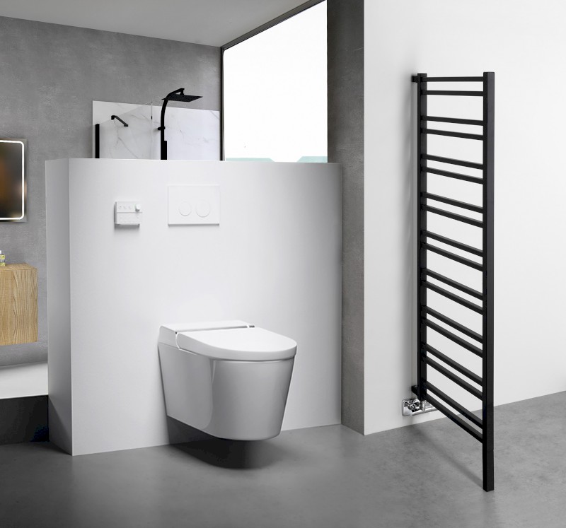 METRO SPACE otopné těleso 550x1430 mm, do prostoru, černá mat IR438B