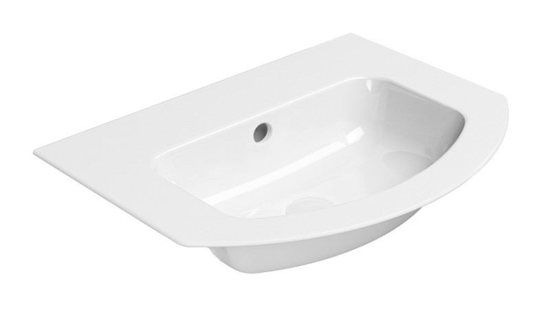 PURA keramické umyvadlo Slim oblé 62x48cm, bez otvoru, bílá ExtraGlaze 8827011