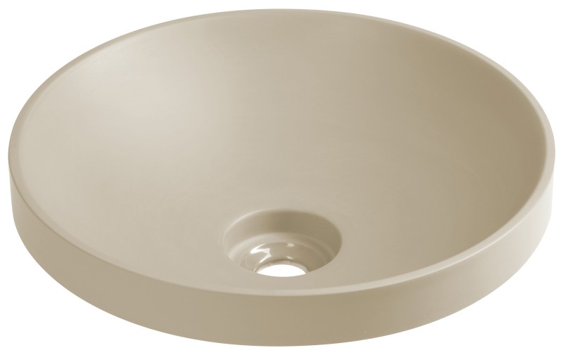VERTO umyvadlo zápustné, litý mramor, průměr 40,5cm, béžová mat 15121.81