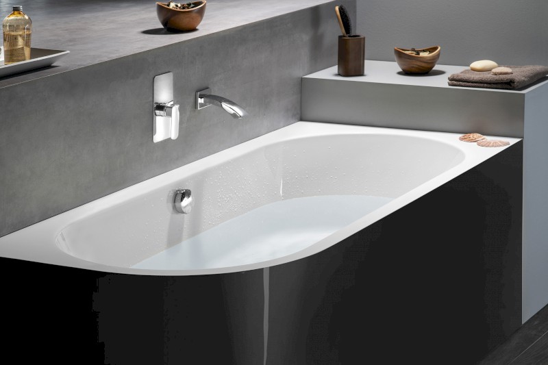 VIVA R MONOLITH asymetrická vana 180x75x60cm, bílá/černá 72129MB