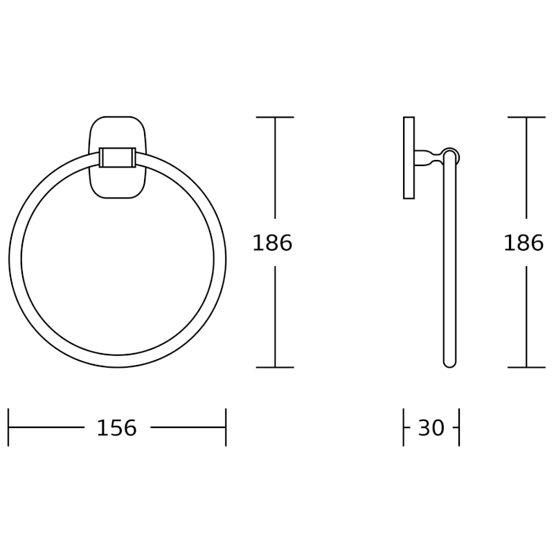 RUMBA držák ručníků kruh, chrom RB106