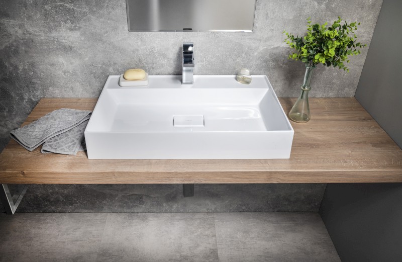 GODIVA umyvadlo, litý mramor, 68x44cm, bílá GU068