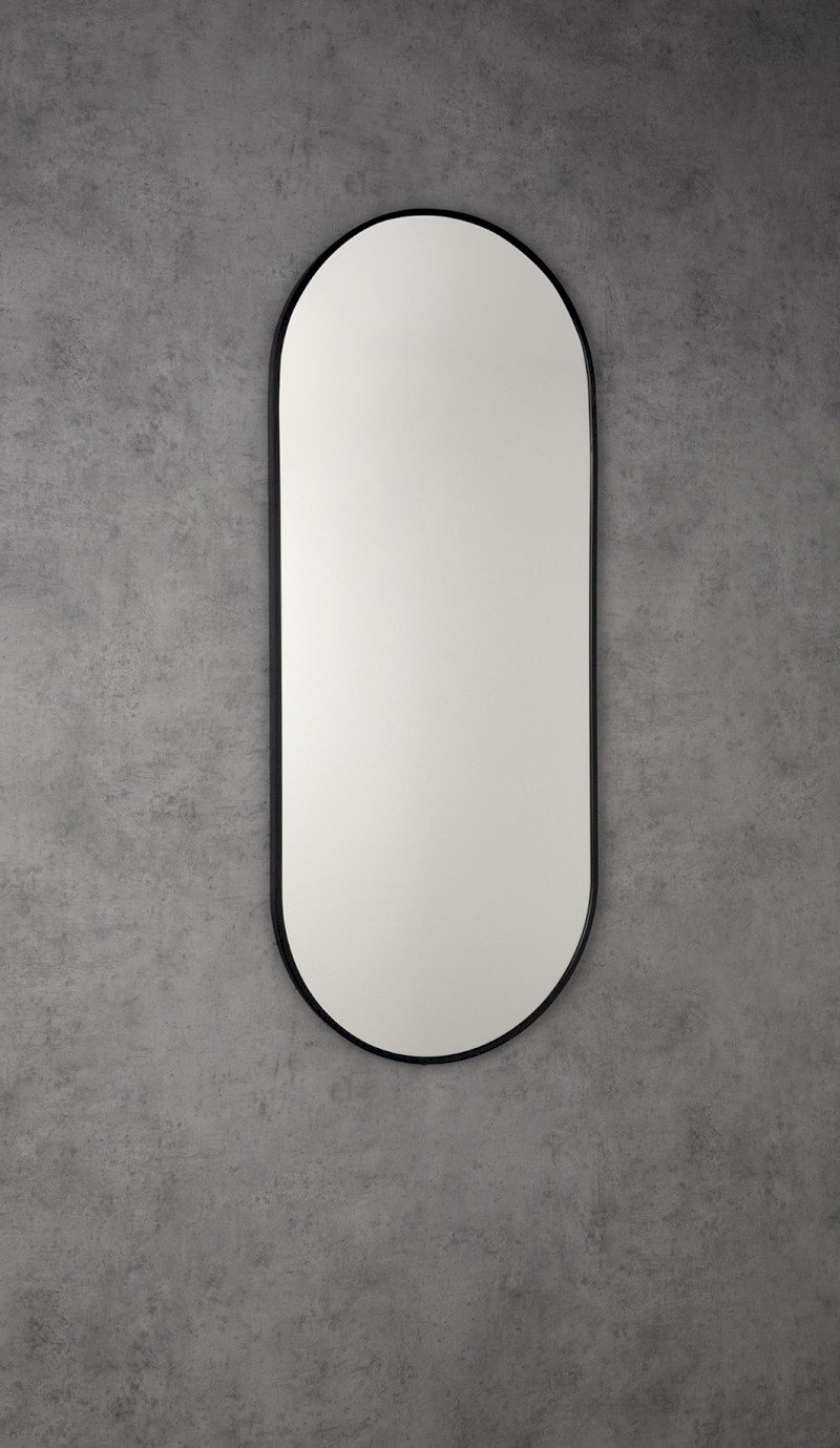 AROWANA oválné zrcadlo v rámu 120x50cm, černá mat AWB1250