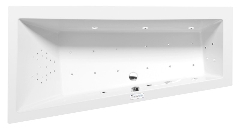 ANDRA L hydromasážní vana, 170x90x45cm, Highline Hydro-Air, chrom 81111.6010