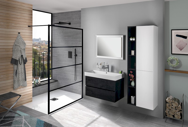 ODETTA umyvadlová skříňka 82x50x43,5cm, dub černý DT085-1818