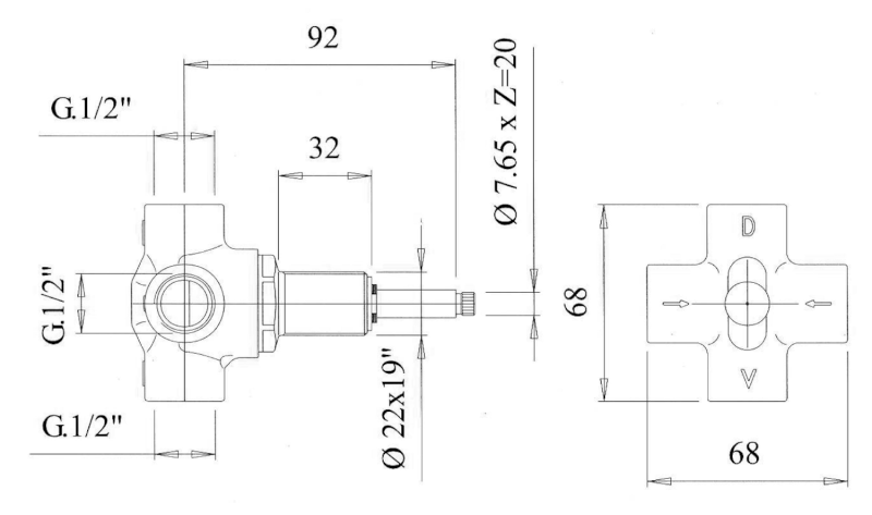 ANTEA podomítkový přepínač, bronz DEVIN26