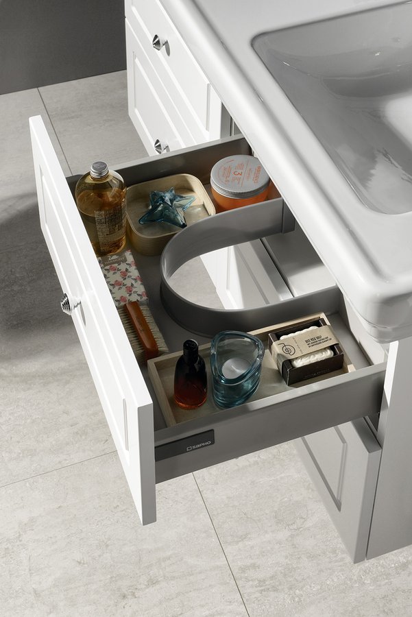 VIOLETA dvojumyvadlová skříňka 116x52x48,5cm, bílá pololesk VI125-3131