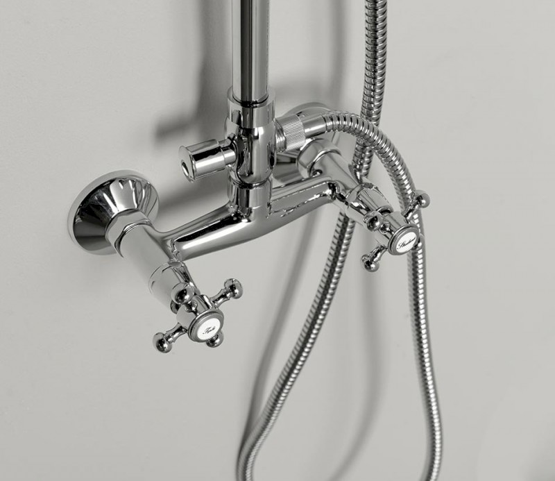 ANTEA sprchový sloup k napojení na baterii, hlavová, ruční sprcha, chrom SET031