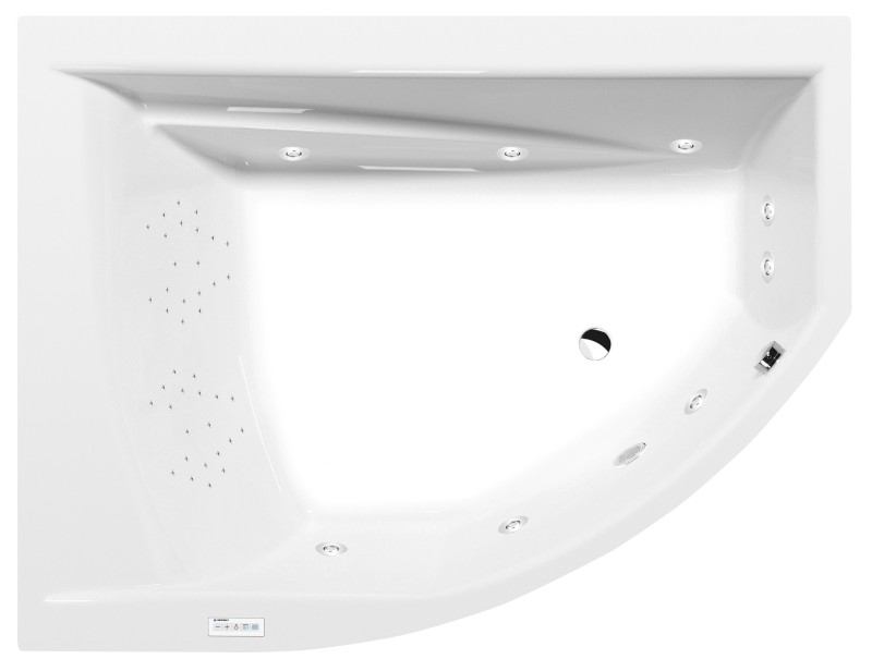 TANDEM L hydromasážní vana, 170x130x50cm, Highline Hydro, chrom 96611.5010