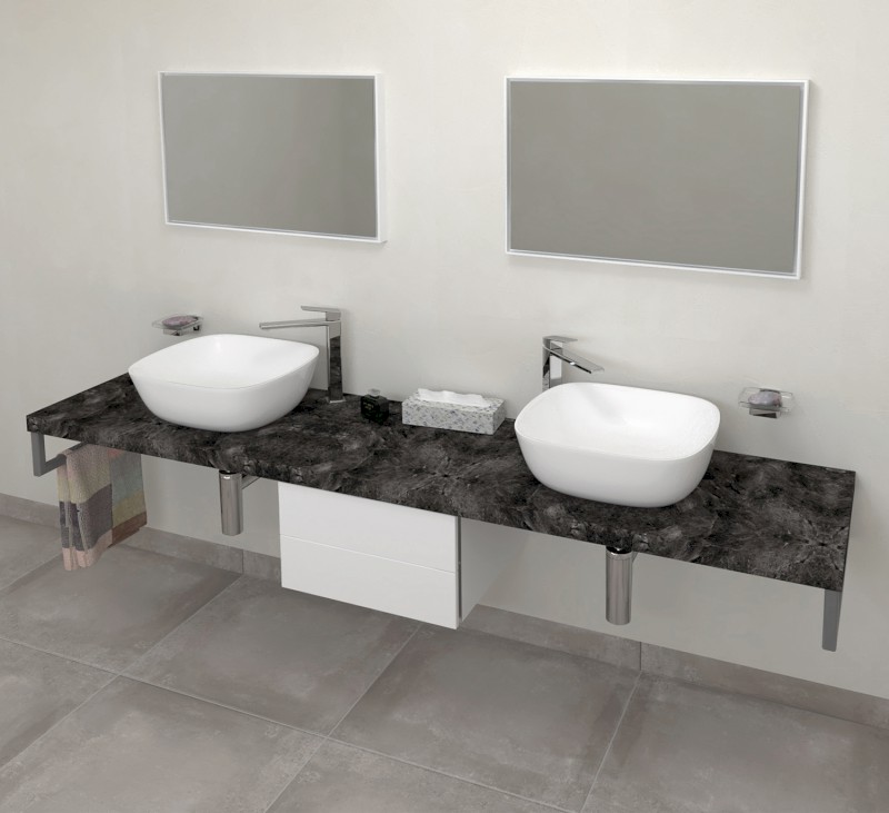 AVICE deska pod umyvadlo 220x50cm, tl.5cm, štípaný kámen AV229