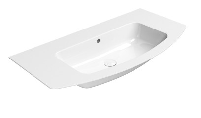 PURA keramické umyvadlo Slim oblé 102x52cm, bez otvoru, bílá ExtraGlaze 8825011