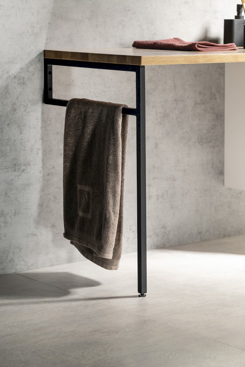 Podpěrná konzole 490x690x20mm, lakovaná ocel, černá mat 30362