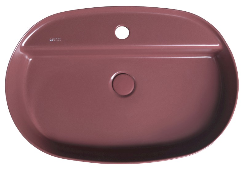 INFINITY OVAL keramické umyvadlo na desku, 60x40cm, maroon red 10NF65060-2R