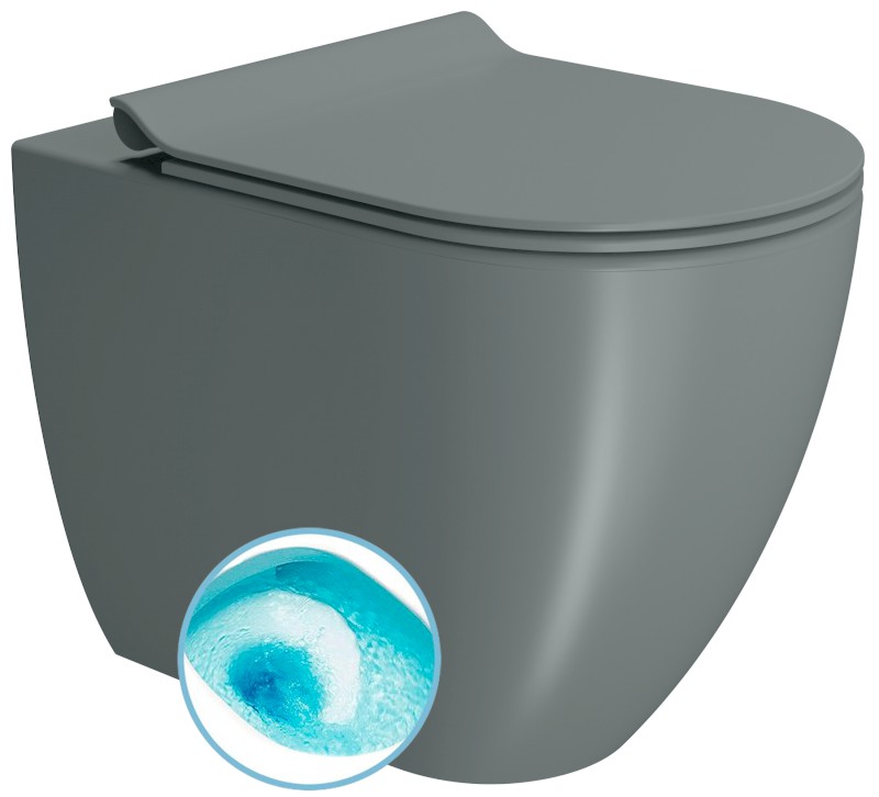 PURA WC mísa stojící, Swirlflush, 36x55cm, spodní/zadní odpad, agave dual-mat 889004