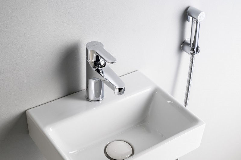 SIEGER stojánková umyvadlová baterie s bidetovou sprchou, chrom 914.013.1