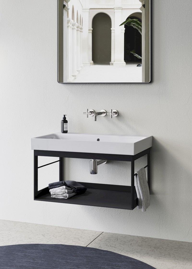 NUBES/NORM konstrukce pod umyvadlo 80x50cm, černá mat MSN8028