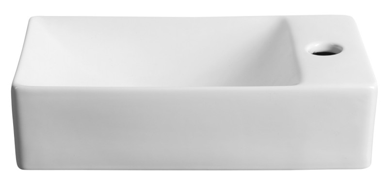 MARGITHA keramické umývátko 38x22cm, otvor pro baterii vpravo, bílá MGT3822