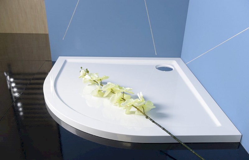 SERA sprchová vanička z litého mramoru, čtvrtkruh 90x90cm, R550, bílá 41511