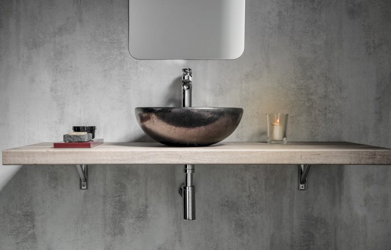 ATTILA keramické umyvadlo, průměr 43cm, metalická měď DK010