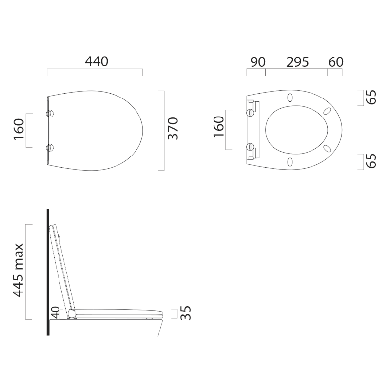 MODO WC sedátko, Soft Close, Quick Release, černá mat/chrom MS93C26