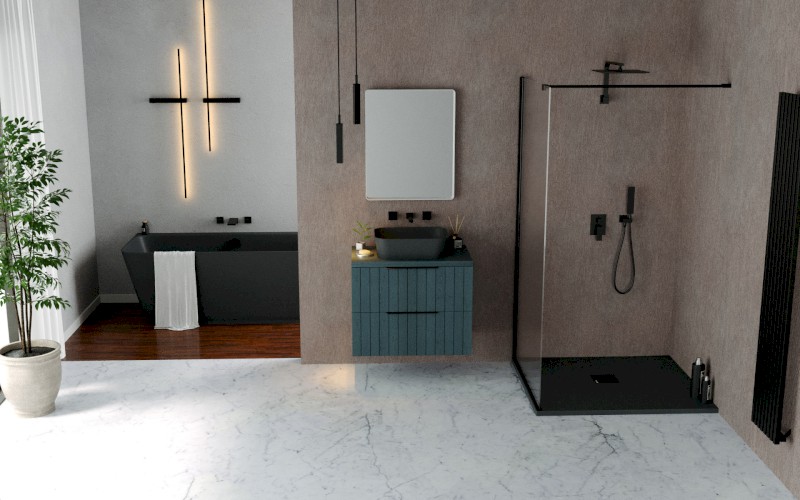 FLEXIA vanička z litého mramoru s možností úpravy rozměru, 150x80cm, antracit mat 72901.51