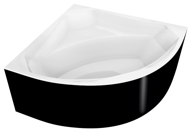 ROSANA MONOLITH rohová vana 136x136x63cm, bílá/černá 64119MB