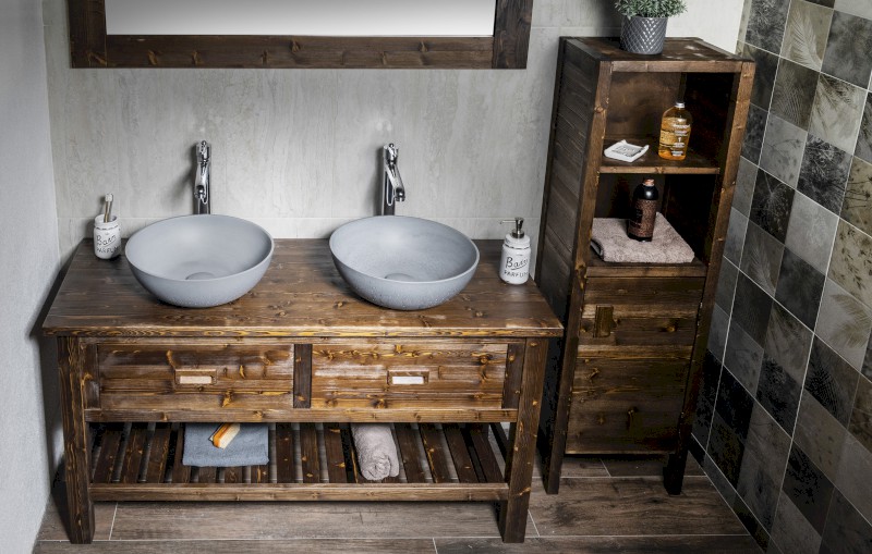 FORMIGO betonové umyvadlo na desku, Ø 39cm, šedá mat FG317