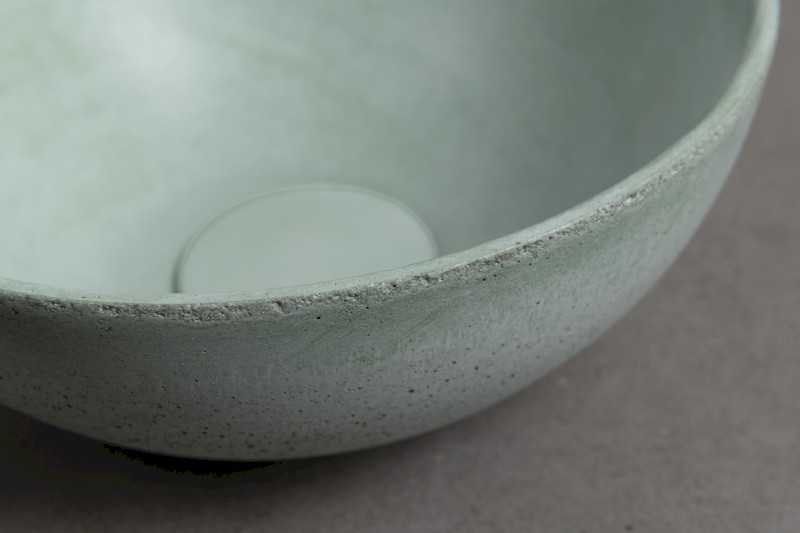 MINOR betonové umývátko na desku, Ø 26cm, zelená mat MR26023