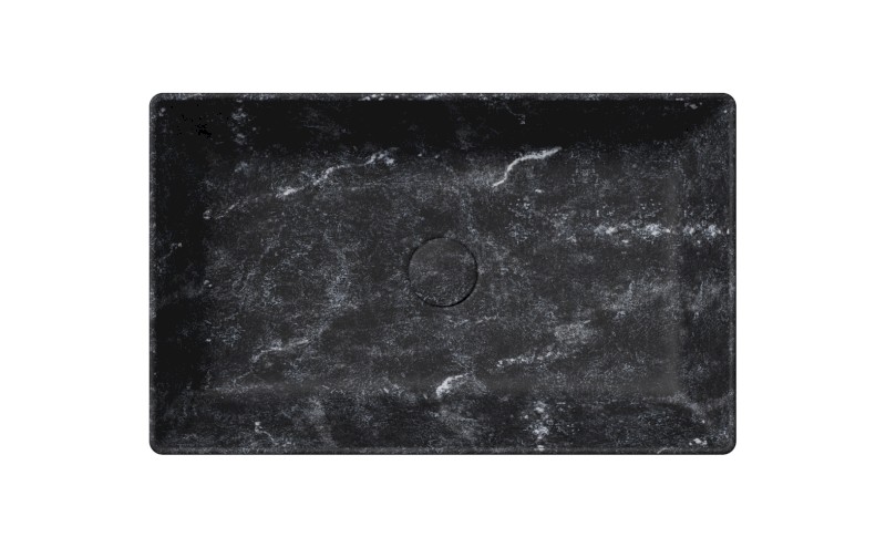 ALTACERAMICA keramické umyvadlo na desku, 60x37cm, mramor/černá mat AC30836