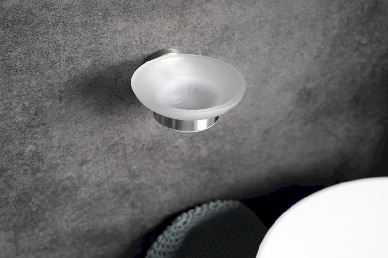 X-STEEL mýdlenka, mléčné sklo, nerez mat XS802