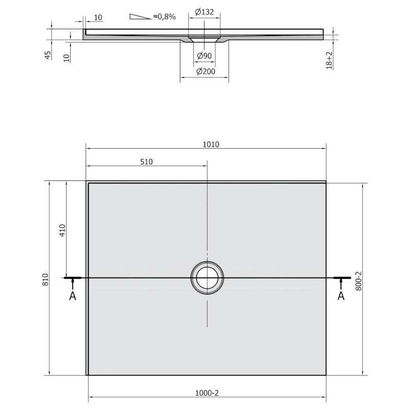 MIRAI sprchová vanička z litého mramoru, obdélník 100x80x1,8cm, levá, bílá 73169