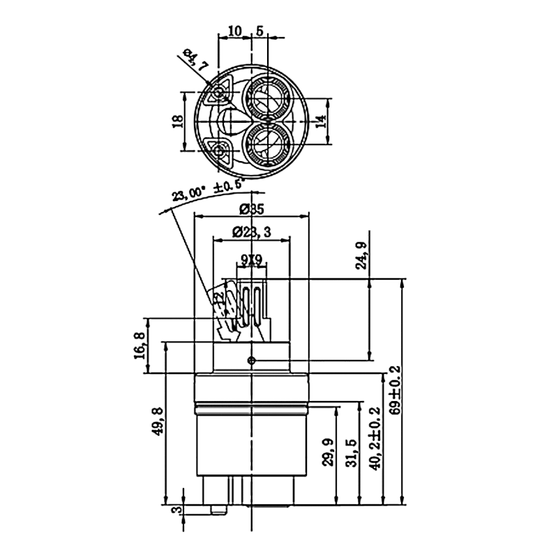 Směšovací kartuše 35mm, vysoká 521903