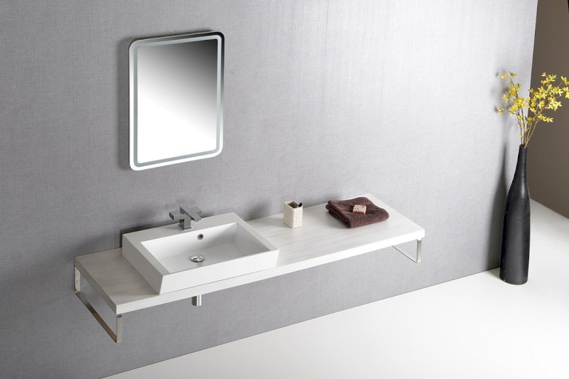 AVICE deska pod umyvadlo 170x50cm, tl.5cm, dub starobílý AV175