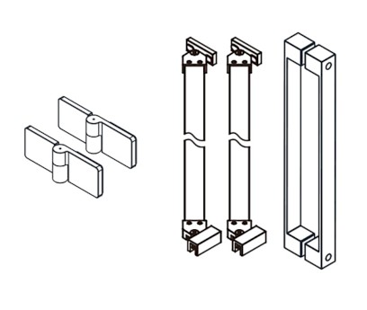 TRINITY komponenty dveří s boční stěnou, chrom, pravé GT56RCH