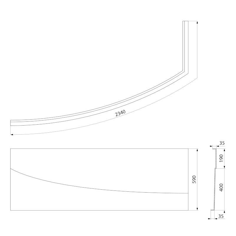EVIA L 170 panel rohový 21813
