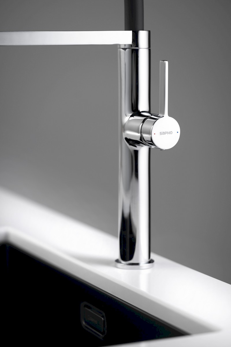 ATON stojánková dřezová baterie se sprškou, chrom EV125