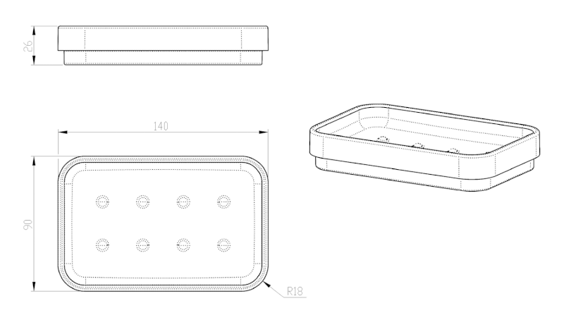 SEVENTY mýdlenka na postavení, šedá 631108