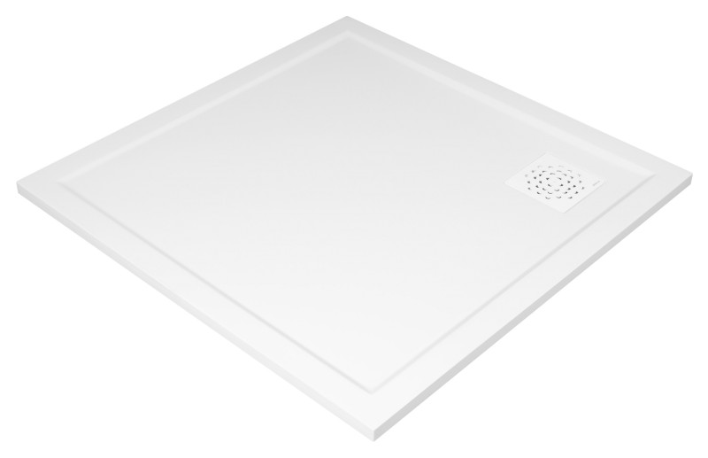 XENA sprchová vanička z litého mramoru, čtverec 90x90cm, bílá HX009