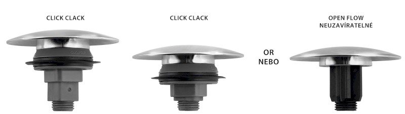 Umyvadlová výpust 5/4“, click-clack, velká zátka, 5-65mm, keramika, verde mat 923311