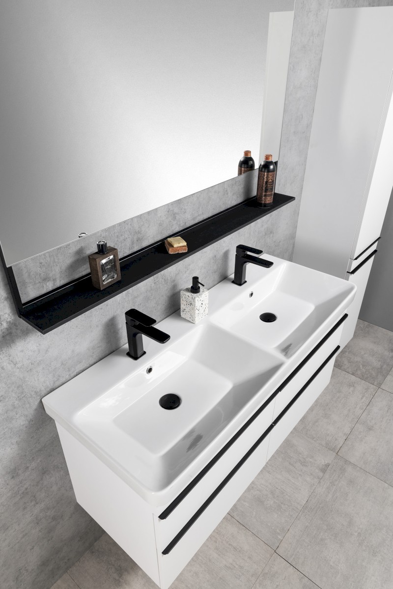 THALIE 120 keramické dvojumyvadlo nábytkové 120x46cm, bílá TH11120