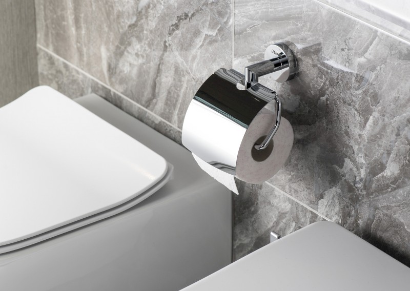 X-ROUND držák toaletního papíru s krytem, chrom XR702