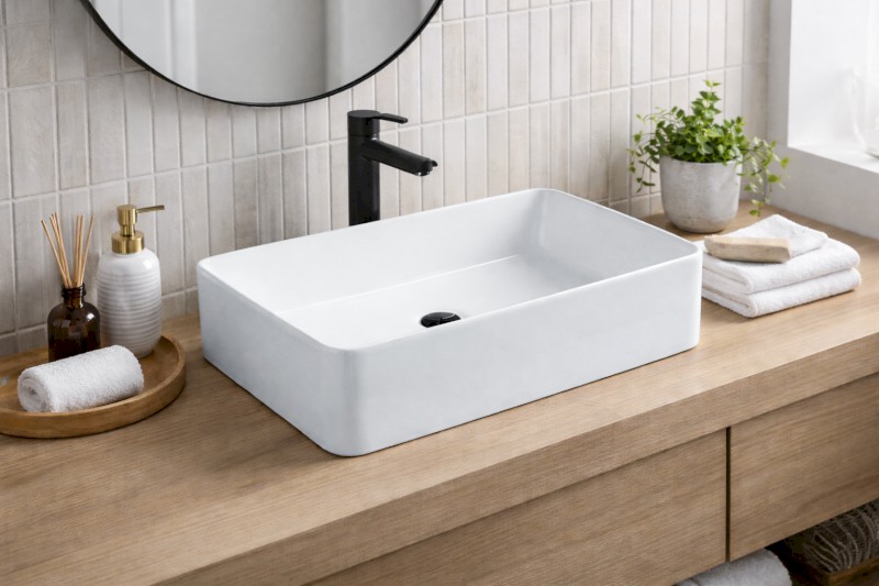 Keramické umyvadlo na desku, 54x33cm, bílá 54331